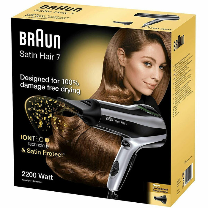 Uscător de Păr Braun HD710 Ionic Negru Negru/Argintiu 2200 W