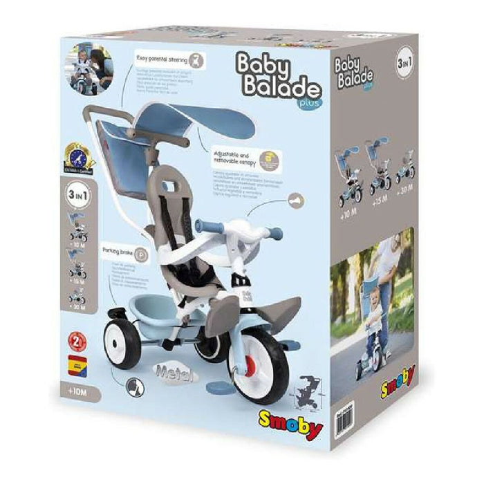 Triciclu Smoby 7600741400 Albastru 3 în 1 (68 x 52 x 101 cm)