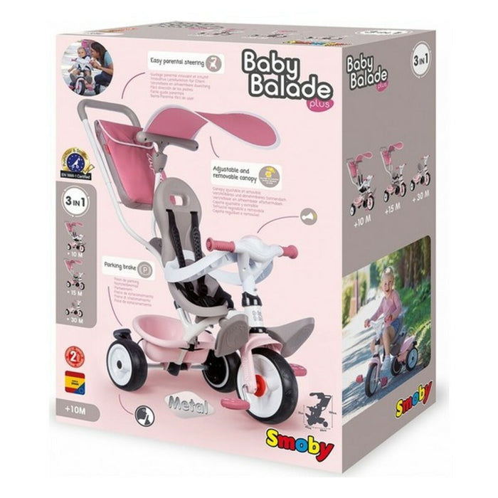 Triciclu Smoby 7600741401 Roz 3 în 1 (68 x 52 x 101 cm)