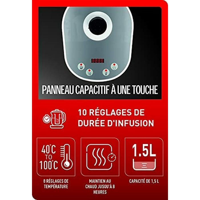 Fierbător de Apă și Ceainic Electric Tefal BJ551B10 Alb/Gri Oțel inoxidabil 1,5 L
