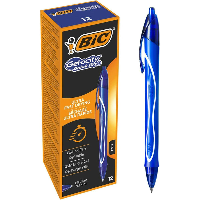 Pix cu gel Bic Gel-ocity Quick Dry Albastru 0,3 mm (12 Unități)