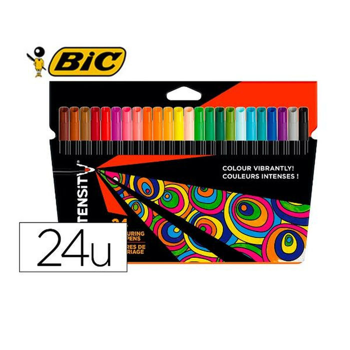 Set de Carioci Bic 978035 Negru Multicolor (24 Piese)