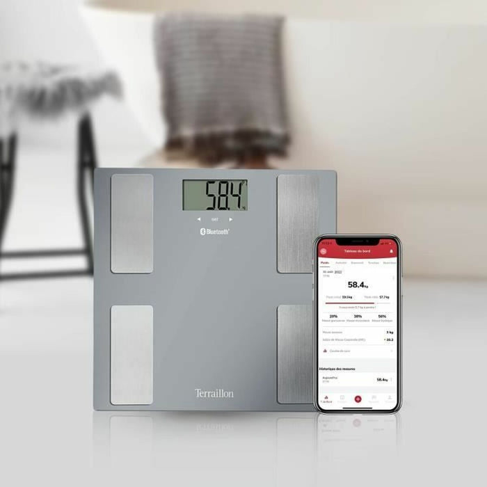 Cântar Digital de Baie Terraillon Smart Connect Gri