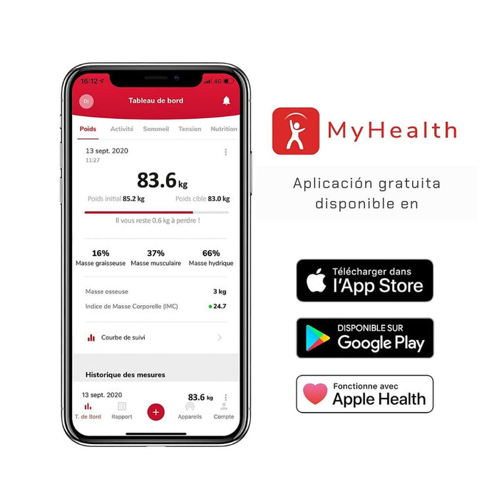 Cântar Inteligent Terraillon Smart Connect App Bluetooth 160 kg Albastru