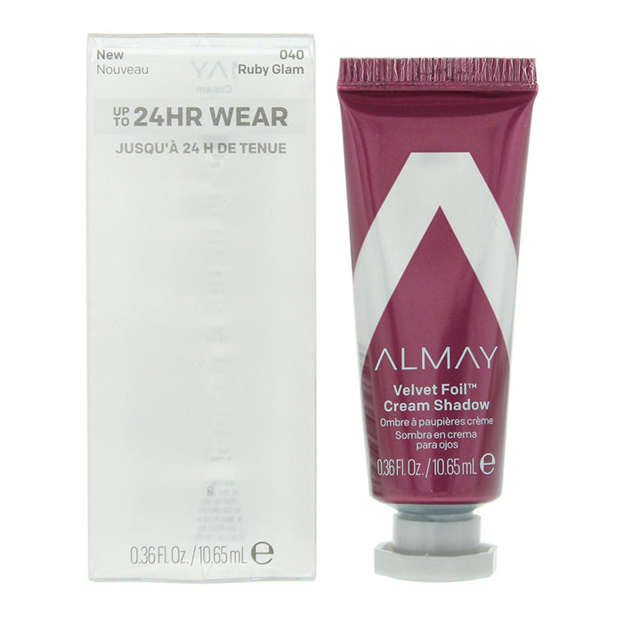 Fard de ochi cremos Almay Velvet Foil, efect metalizat, nuanța 040 Ruby Glam, 10,65 ml