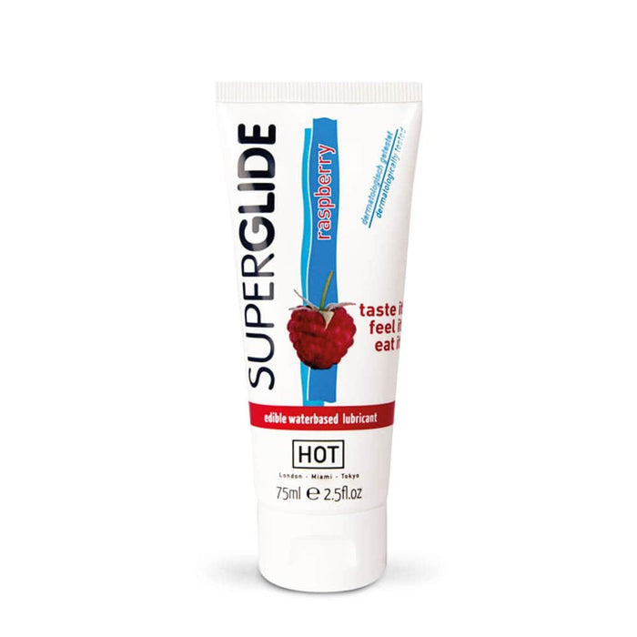 Lubrifiant pe bază de apă, Hot Superglide, aromă de zmeură, 75 ml