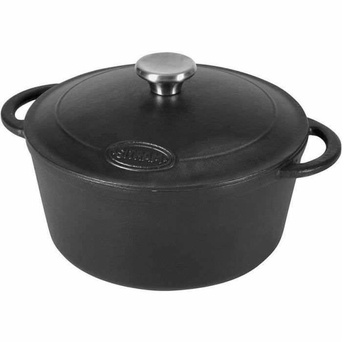 Crăticioară Sitram Ø 24 x 12 cm Negru 4 L Fier turnat