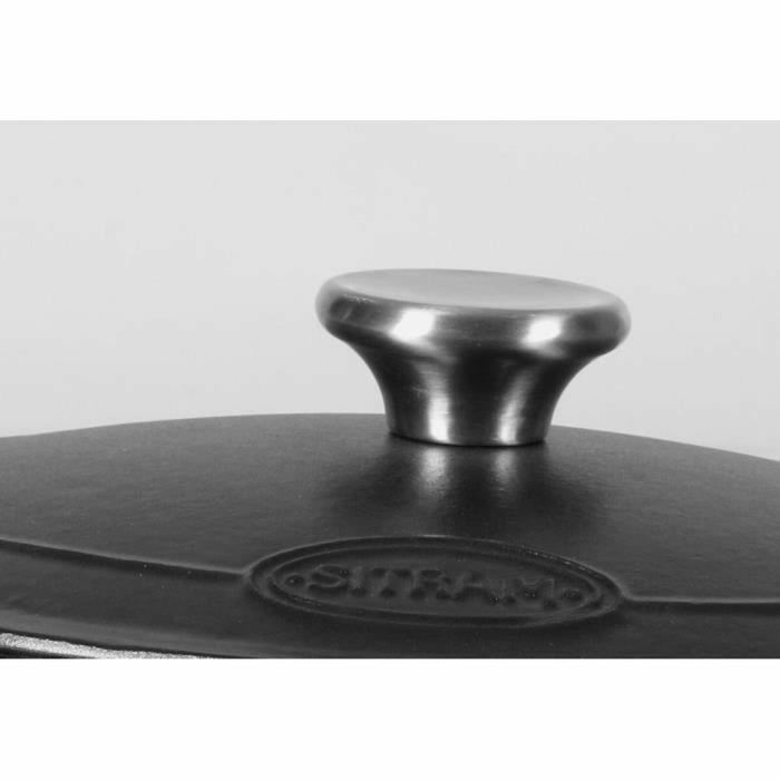 Crăticioară Sitram Ø 24 x 12 cm Negru 4 L Fier turnat