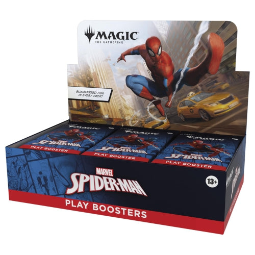 Joc de cărți de colecție Magic the Gathering, Marvel Spider-Man Play Booster, cutie cu 30 de pachete, 13+ ani