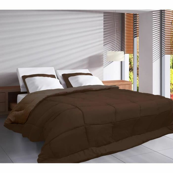 Material de umplutură nordic Poyet  Motte Calgary Moka Ciocolată 200 x 200 cm 400 g /m²