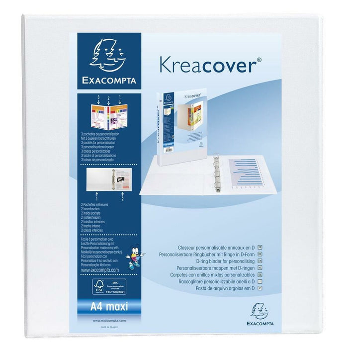 Biblioraft Exacompta Kreacover Alb A4+ Personalizabil (10 Unități)