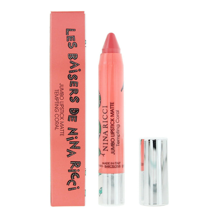 Ruj mat Nina Ricci Les Baisers de Nina Ricci Jumbo Lipstick Matte, nuanța Tempting Coral, 2,5 g