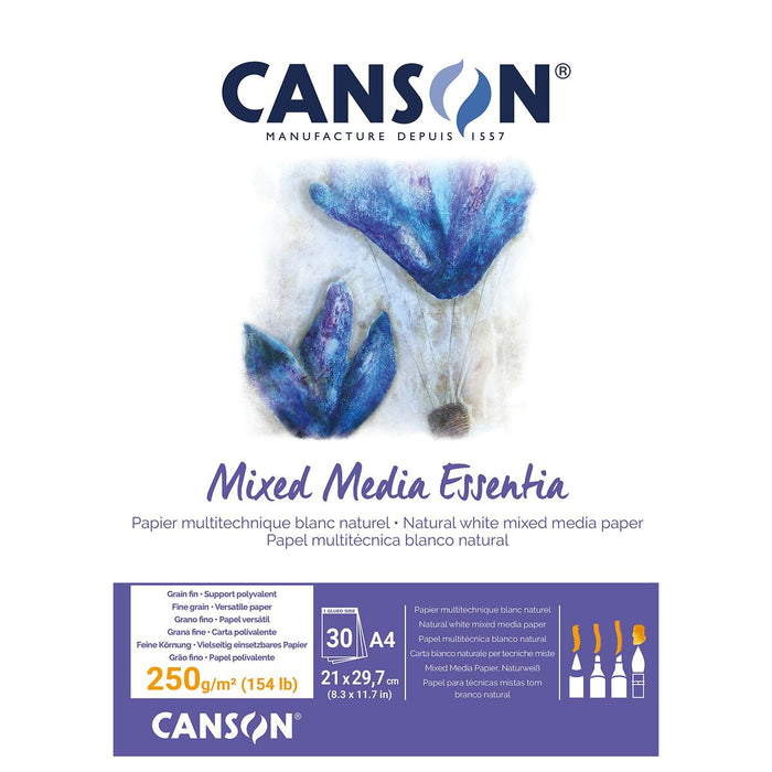 Bloc de schițe Canson Mixed Media Essentia Alb Alb Natural A4 30 Frunze (5 Unități)
