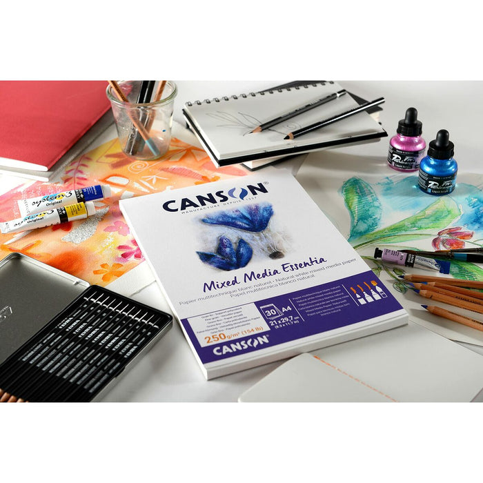 Bloc de schițe Canson Mixed Media Essentia Alb Alb Natural A4 30 Frunze (5 Unități)
