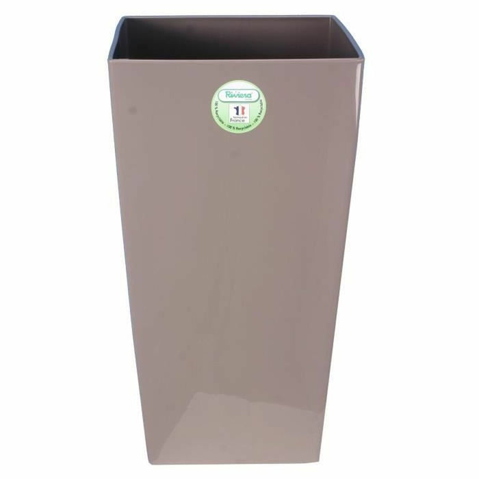 Ghiveci Riviera Nuance Pătrat Gri Maroniu Plastic 38 x 38 x 69 cm