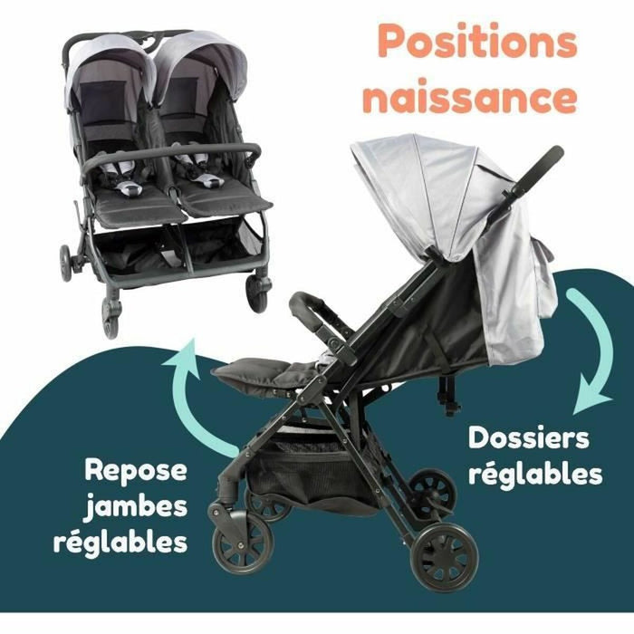 Cărucior de plimbat bebe Bambisol Geamănă