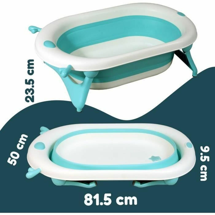 Cadă de baie Looping Albastru Alb 50 x 81,5 x 23,5 cm Pliabil