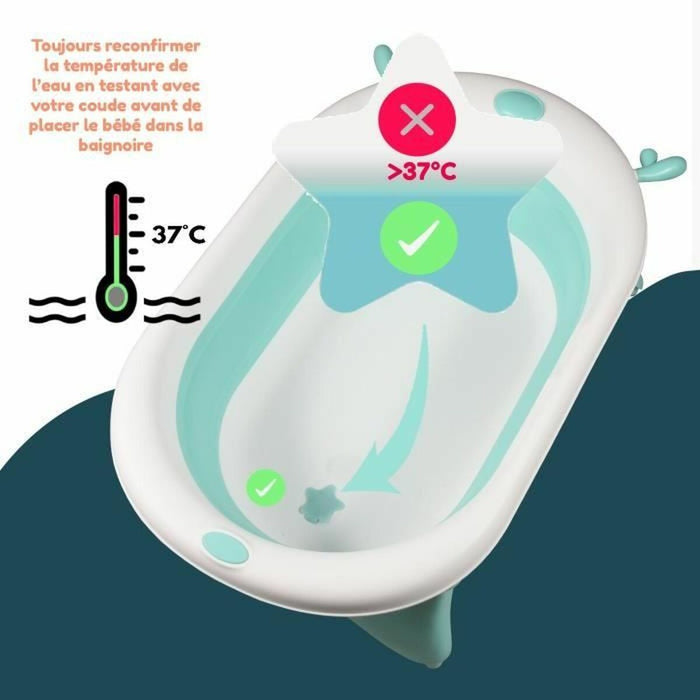 Cadă de baie Looping Albastru Alb 50 x 81,5 x 23,5 cm Pliabil