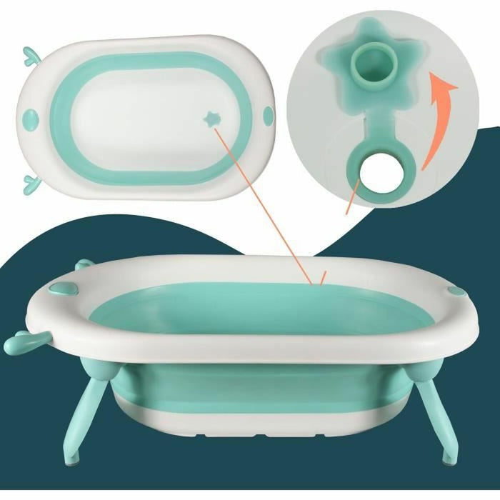 Cadă de baie Looping Albastru Alb 50 x 81,5 x 23,5 cm Pliabil