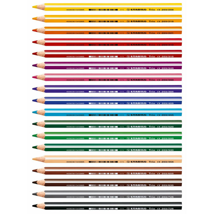 Creioane culori Stabilo Trio Multicolor 18 Piese