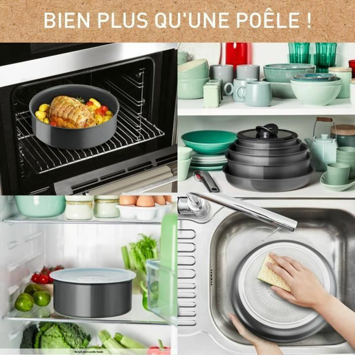 Set de tigăi Tefal L2619102 Gri Aluminiu (3 Unități)
