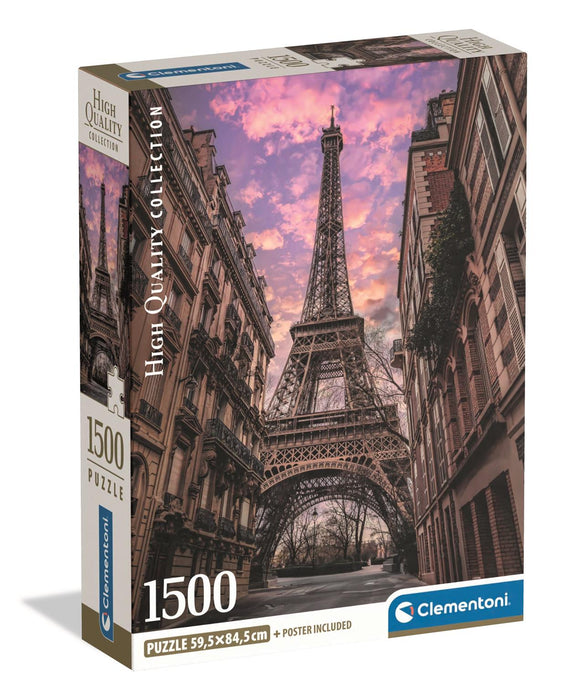 Puzzle Clementoni Compact, Paris Awakens – Turnul Eiffel, 1500 piese, 59,5 × 84,5 cm
