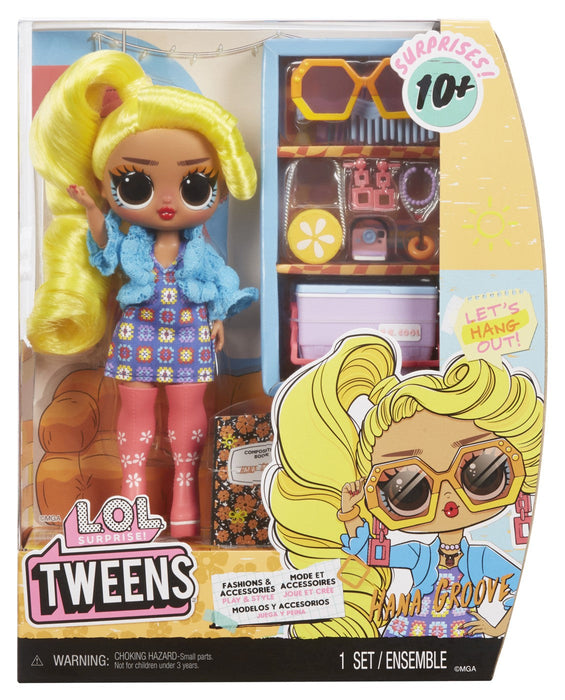 Păpușă MGA L.O.L. Surprise Tweens, Hana Groove, 10+ surprize