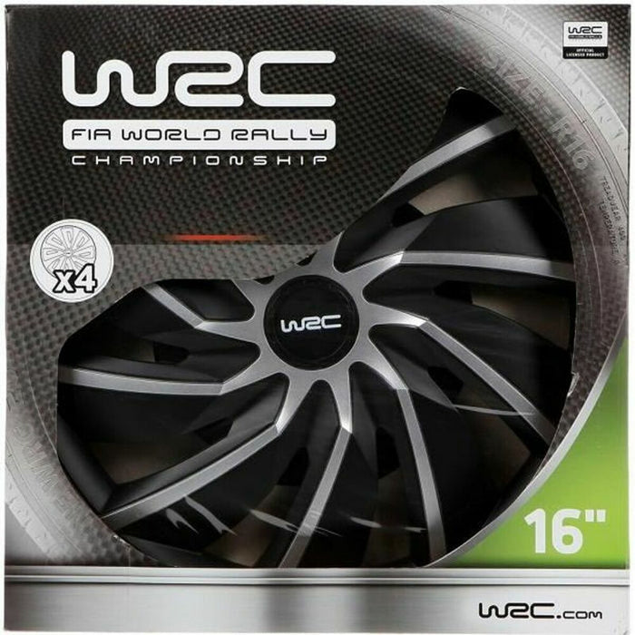 Capac de roată WRC WRC 4 Turbo Gri Argintiu Negru mat 16" 4 Piese