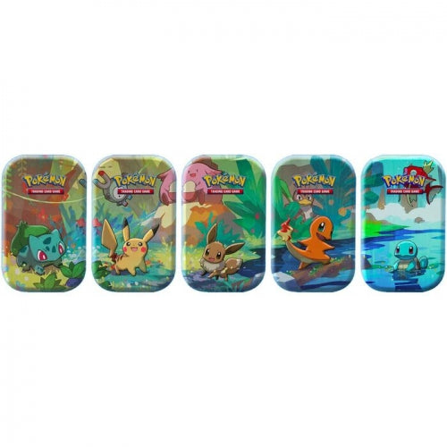 Cutie metalică Pokémon TCG Kanto Friends, diverse modele, ediție în limba franceză