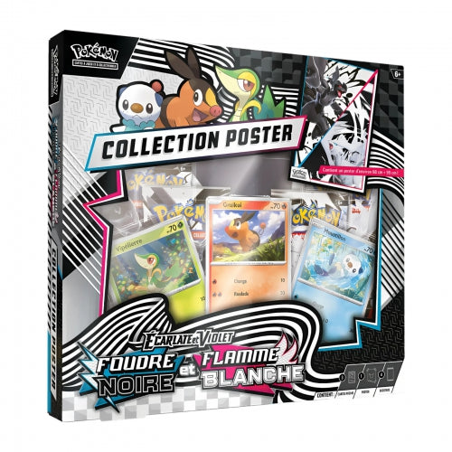 Colecție de cărți Pokémon TCG Scarlet & Violet Black Bolt and White Flare Poster Collection, ediție în limba franceză