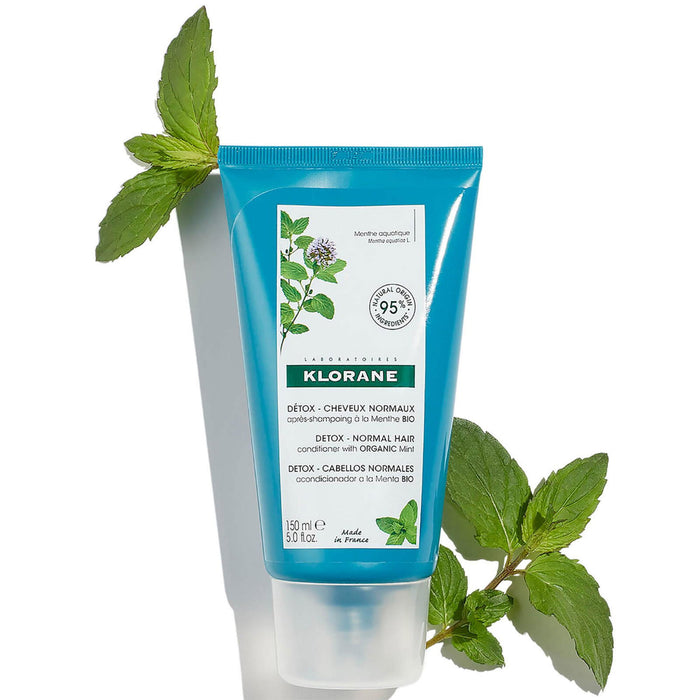 Balsam de păr Klorane Detox, pentru păr normal, cu mentă bio, vegan, 150 ml