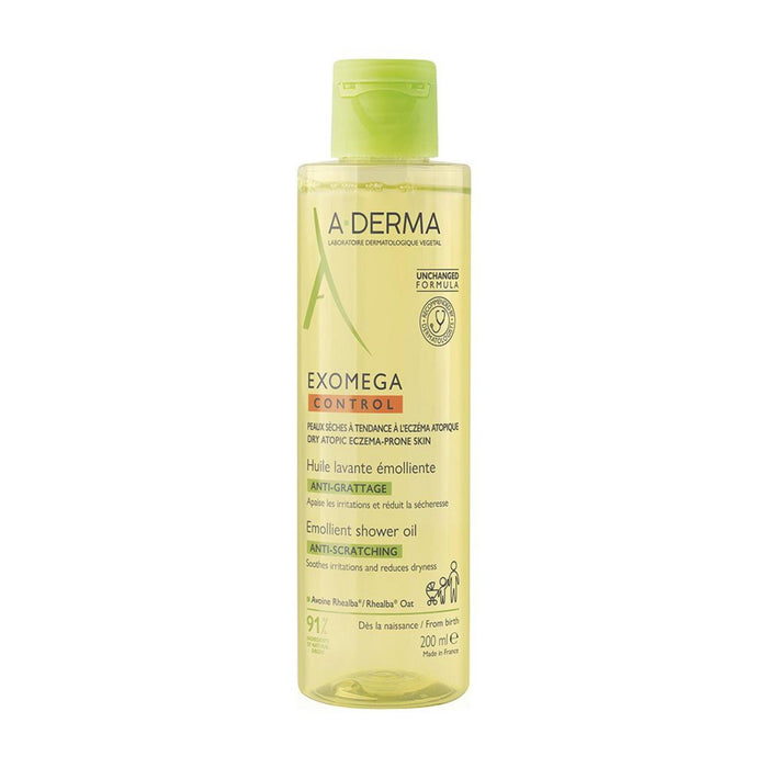 Ulei de duș A-Derma Exomega Control, emolient, pentru pielea foarte uscată și sensibilă cu tendință atopică, 200 ml