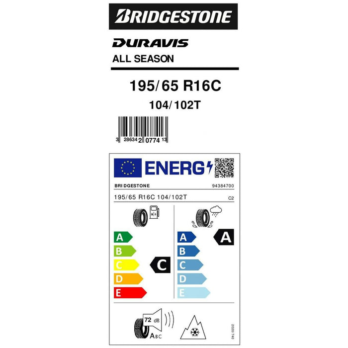 Anvelopă pentru dubă Bridgestone DURAVIS ALL SEASON 195/65R16C