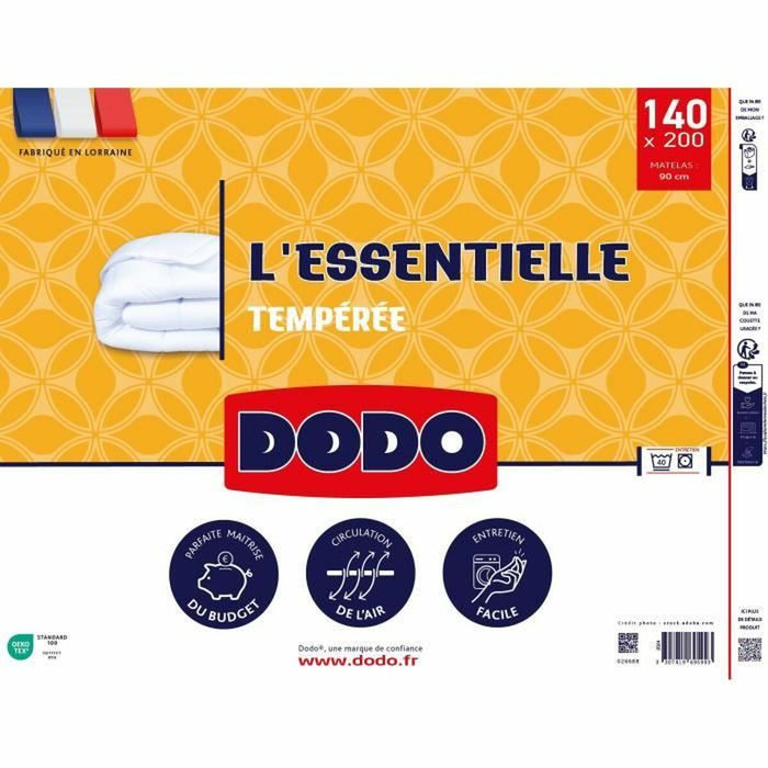 Material de umplutură nordic DODO L'Essentielle Tempérée Alb 140 x 200 cm