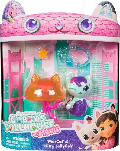 Figurine Spin Master Gabby's Dollhouse The Movie, MerCat și Kitty Jellyfish, 3+ ani