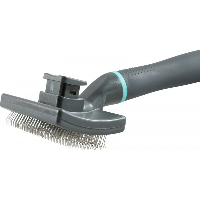 Perie Pentru Câini Zolux Anah Среда Retractabil Turquoise Negru/Albastru