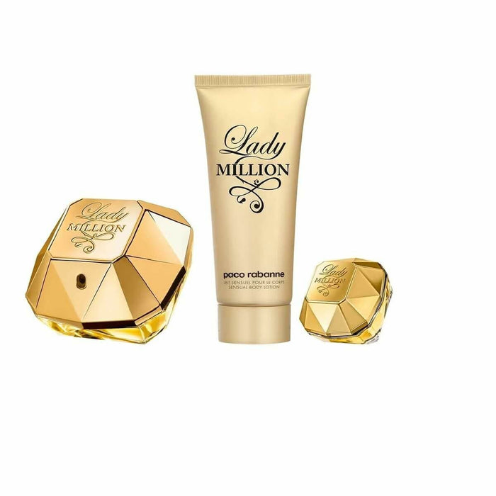Set de Parfum Femei Paco Rabanne EDP Lady Million 3 Piese