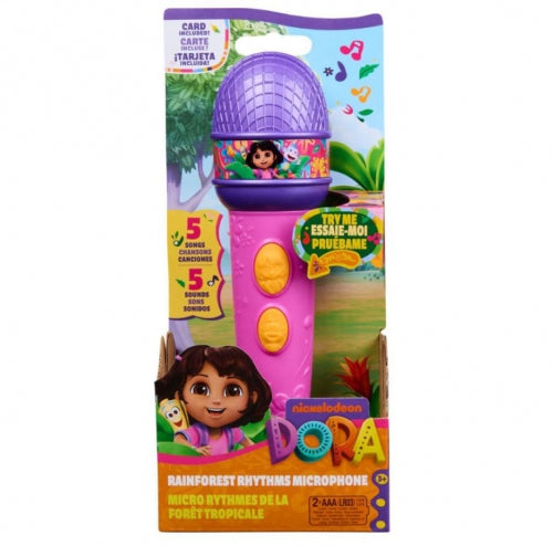 Microfon de jucărie Spin Master Dora the Explorer, Rainforest Rhythms, 5 melodii