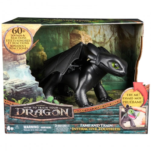 Dragon interactiv Spin Master, How to Train Your Dragon, Tame and Train Toothless, peste 60 de sunete și reacții, 4+ ani