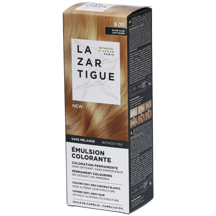 Vopsea permanentă de păr Lazartigue La Couleur Absolue, nuanța 8.00 Light Blond, 60 ml