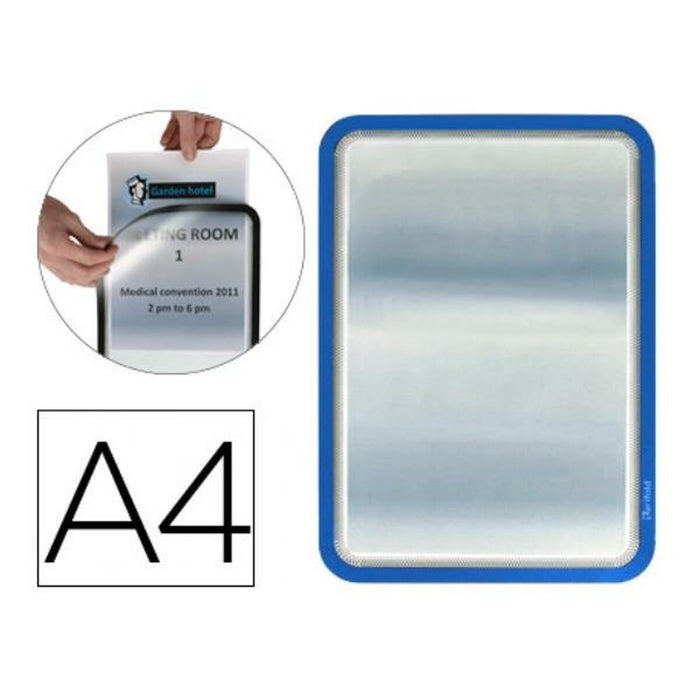Cadru de informații Tarifold 194951 Albastru A4 PVC Plastic (2 Unități)