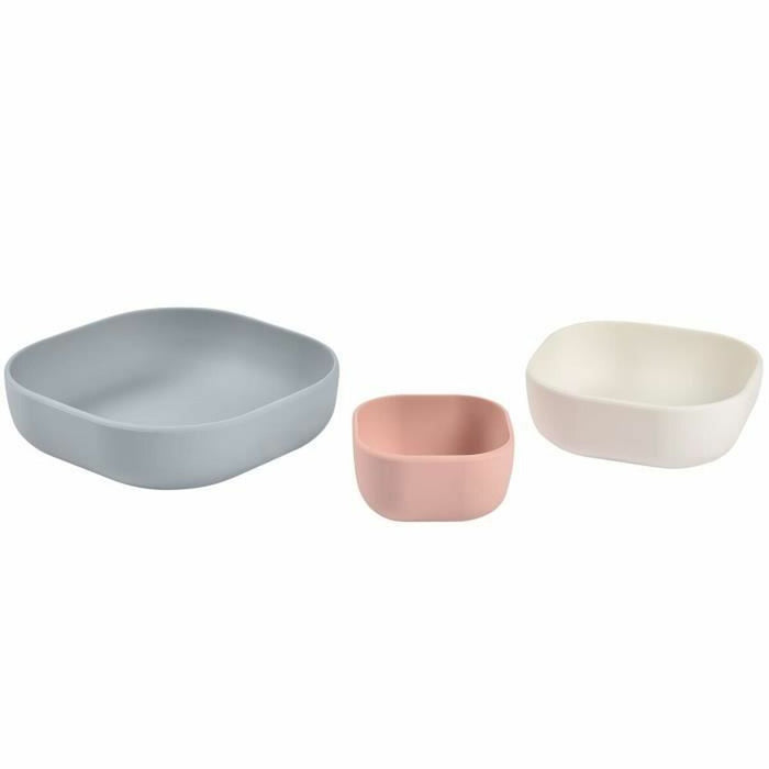Set de recipiente pentru mâncare de bebe Béaba 3 Piese Silicon Roz