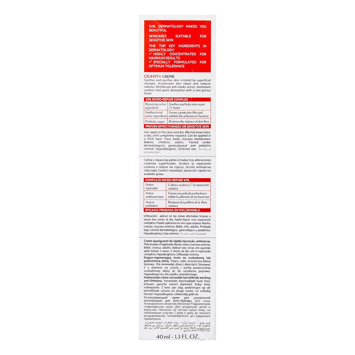 Cremă de Corp Reparatoare SVR Cicavit+ 40 ml