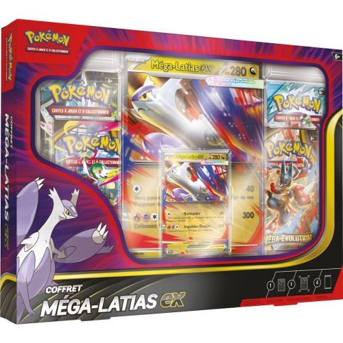 Set de cărți de colecție Pokemon TCG Mega Latias ex, ediție în limba franceză