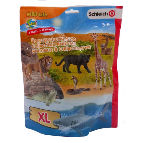 Set de figurine Schleich Wild Life, pungă surpriză XL, 3 animale, 3–8 ani