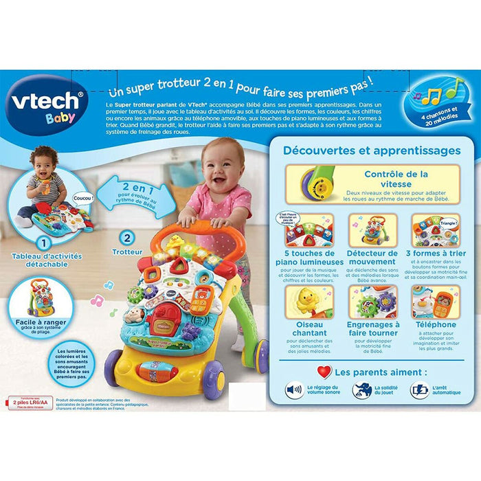Mașină-Premergător Vtech Super Trotteur Parlant 2 En 1 Orange (FR) Multicolor