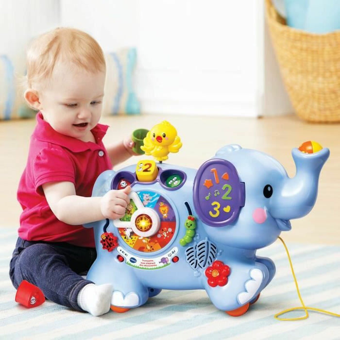 Jucărie interactivă pentru bebeluși Vtech Baby Trumpet, My Elephant of Discoveries