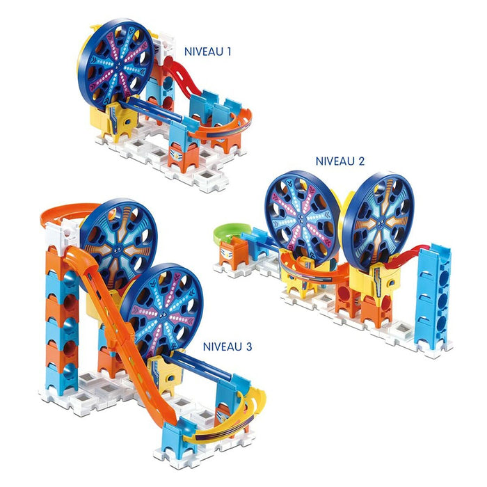 Set de bile Vtech Marble Rush - Expansion Kit Electronic - Fun Fair Set Circuit 26 Piese Pistă cu Rampe + 4 Ani