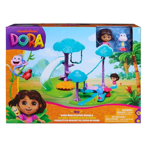 Set de joacă Spin Master Dora the Explorer, Mini Playset Bundle, cu Dora și Boots, 3+ ani