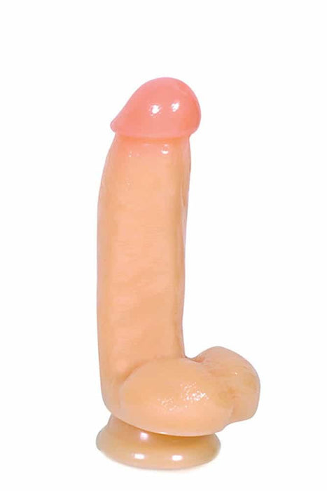 Dildo realist, Blush Novelties, 7" curbat, culoare bej